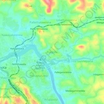 Polgolla topographic map, elevation, terrain