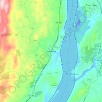 Marlboro topographic map, elevation, terrain