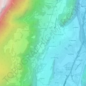La Côte topographic map, elevation, terrain