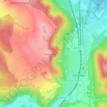 Homburg topographic map, elevation, terrain