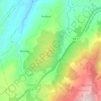 Cume topographic map, elevation, terrain