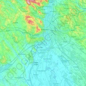 Háros-sziget topographic map, elevation, terrain