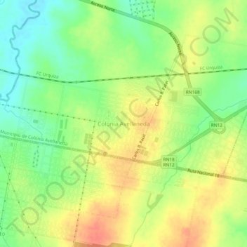 Colonia Avellaneda topographic map, elevation, terrain