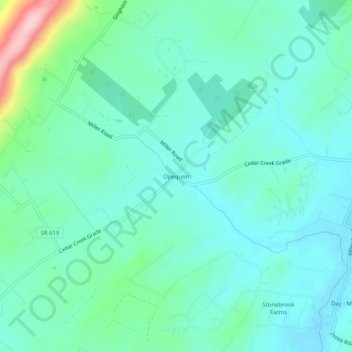 Opequon topographic map, elevation, terrain