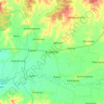 Kunduran topographic map, elevation, terrain