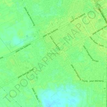 Menteng topographic map, elevation, terrain