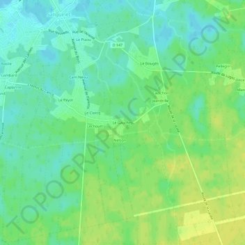 Le Gauchey topographic map, elevation, terrain