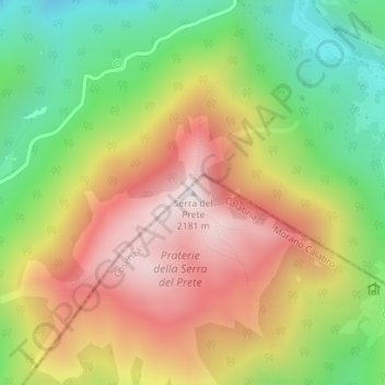 Serra del Prete topographic map, elevation, terrain