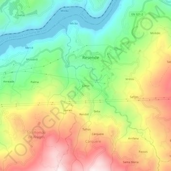 Corvo topographic map, elevation, terrain