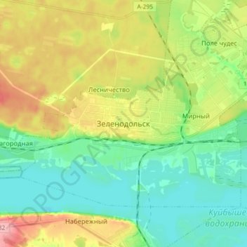 Zelenodol'sk topographic map, elevation, terrain