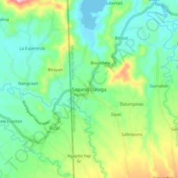 Sapang Dalaga topographic map, elevation, terrain