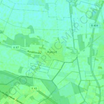 Rottorf topographic map, elevation, terrain