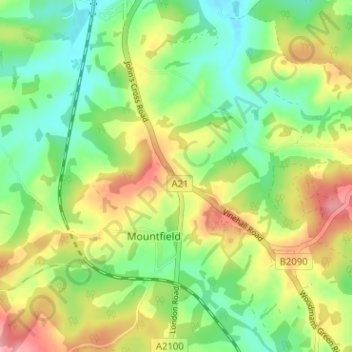 John's Cross topographic map, elevation, terrain