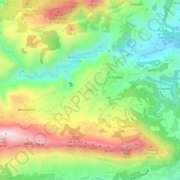 Fleix topographic map, elevation, terrain