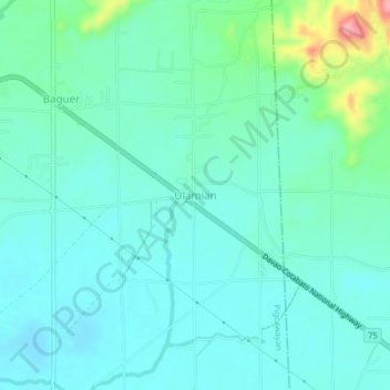 Ulamian topographic map, elevation, terrain