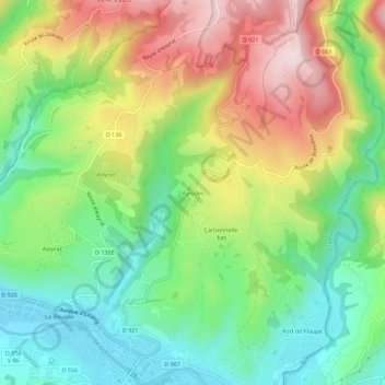 Ayrolles topographic map, elevation, terrain