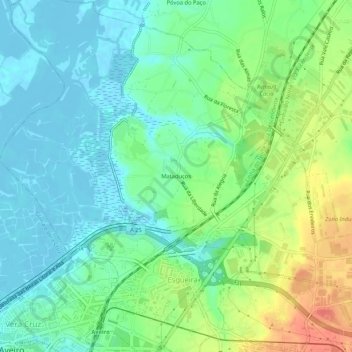 Mataduços topographic map, elevation, terrain