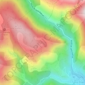 Gorgia topographic map, elevation, terrain