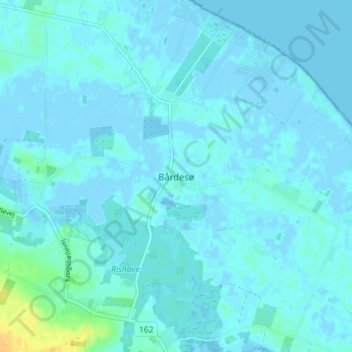 Bårdesø topographic map, elevation, terrain