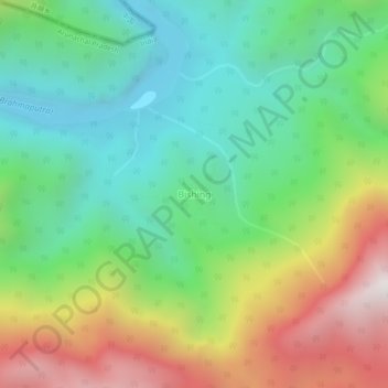 Bishing topographic map, elevation, terrain