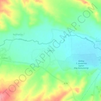 Gölköy topographic map, elevation, terrain