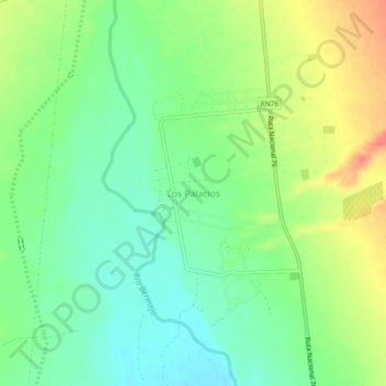 Los Palacios topographic map, elevation, terrain