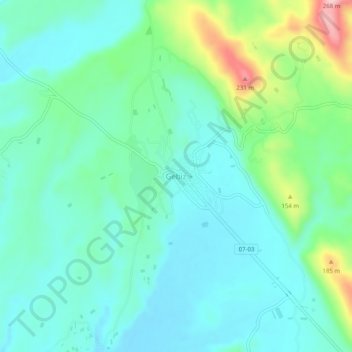 Gebiz topographic map, elevation, terrain