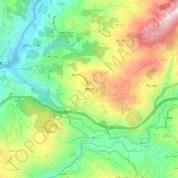 Moure topographic map, elevation, terrain