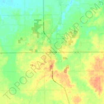 LaGrange topographic map, elevation, terrain