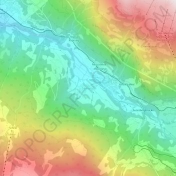 Serneus topographic map, elevation, terrain