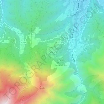 Thorrent topographic map, elevation, terrain
