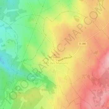 les Frettes topographic map, elevation, terrain