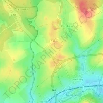 Pré Valance topographic map, elevation, terrain