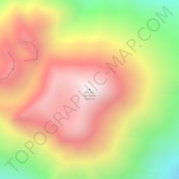 Volcán San Pedro topographic map, elevation, terrain