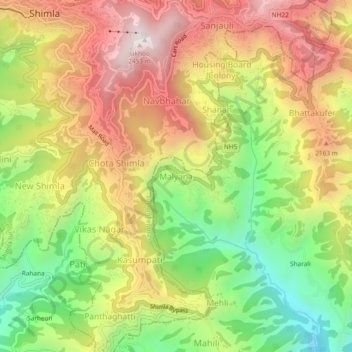 Malyana topographic map, elevation, terrain