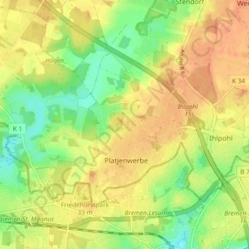 Im Hagen topographic map, elevation, terrain