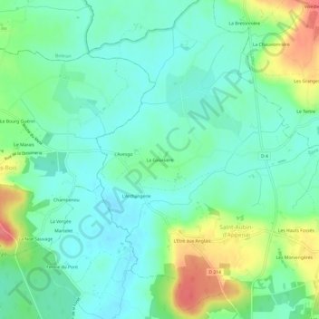 La Galaisière topographic map, elevation, terrain