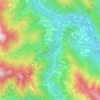 Tese topographic map, elevation, terrain