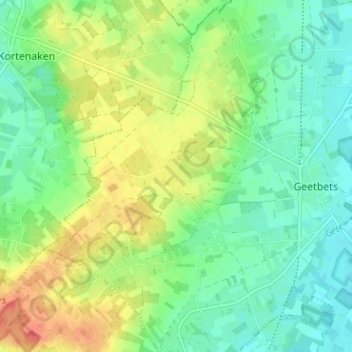 Bergen topographic map, elevation, terrain