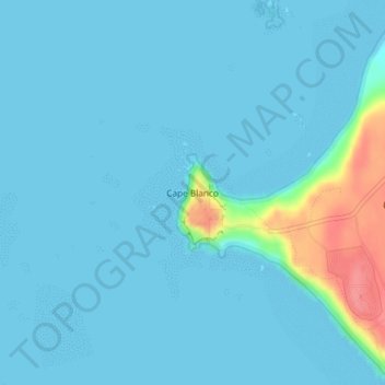 Cape Blanco topographic map, elevation, terrain