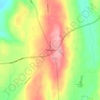 Pompey topographic map, elevation, terrain