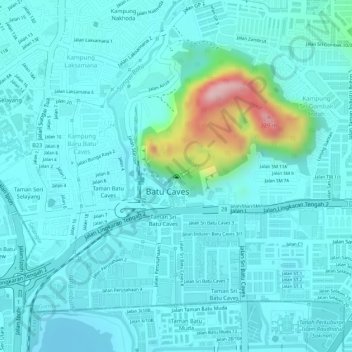 Dark Cave (Closed) topographic map, elevation, terrain
