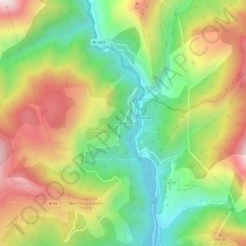 Irougne topographic map, elevation, terrain