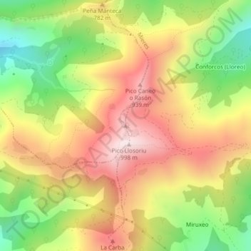 Pico La Vara topographic map, elevation, terrain