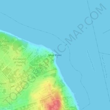 Mott Point topographic map, elevation, terrain
