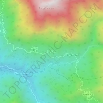 Ledan topographic map, elevation, terrain
