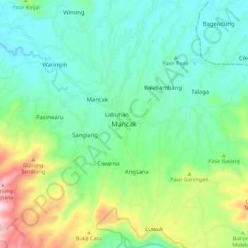 Mancak topographic map, elevation, terrain