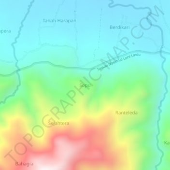 Sopu topographic map, elevation, terrain