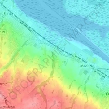 Oakenholt topographic map, elevation, terrain