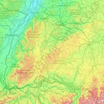 Zollernalb topographic map, elevation, terrain